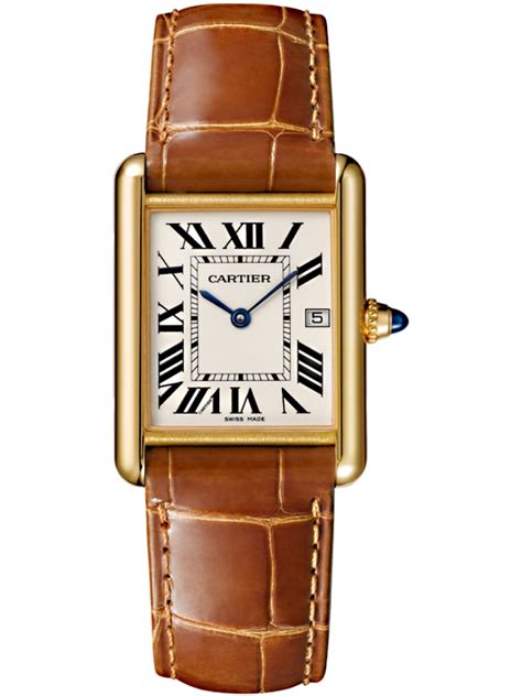 cartier mens leather watch|leather cartier watch women.